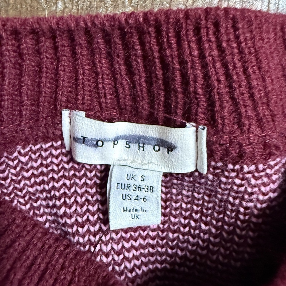 Topshop Maroon 'Choose Happy' Sweater - Picture 4 of 9